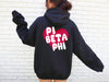 Pi Beta Phi Boxy Heart Pullover Hoodie - Black