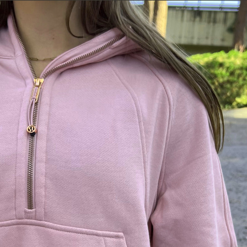 LIMITED EDITION Alpha Omicron Pi lululemon Scuba Oversized Half-Zip Hoodie - Pink Haze