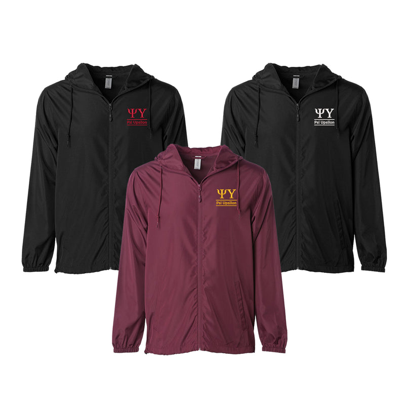 Psi Upsilon Windbreaker Jacket - 2 Line Design