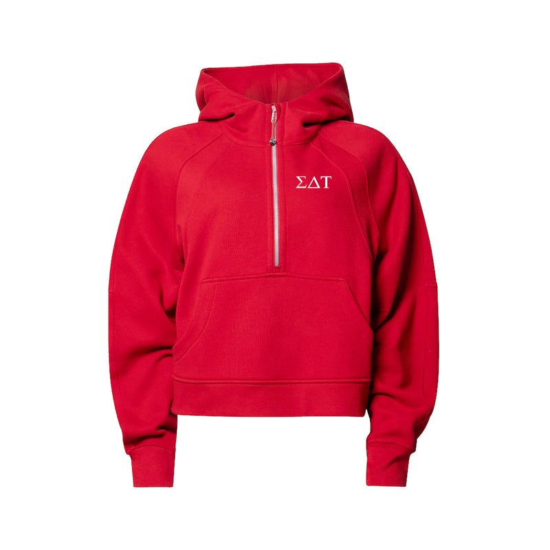 LIMITED EDITION Sigma Delta Tau lululemon Scuba Oversized Half-Zip Hoodie - True Red