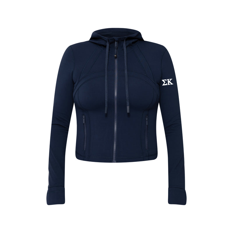 Sigma Kappa lululemon Define Cropped Hooded Jacket Nulu - NAVY