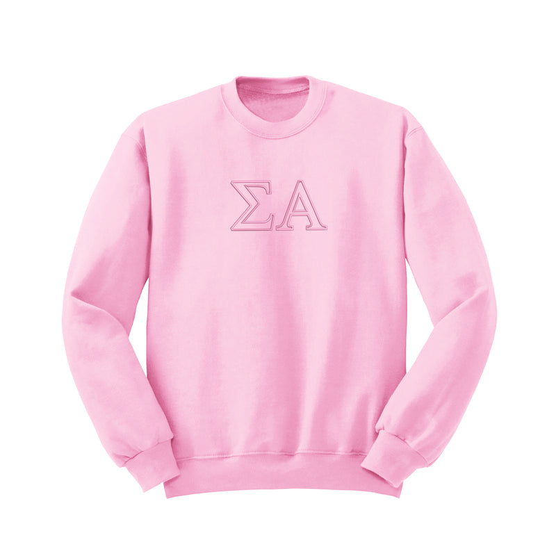 Sigma Alpha Outline Monochromatic Crewneck