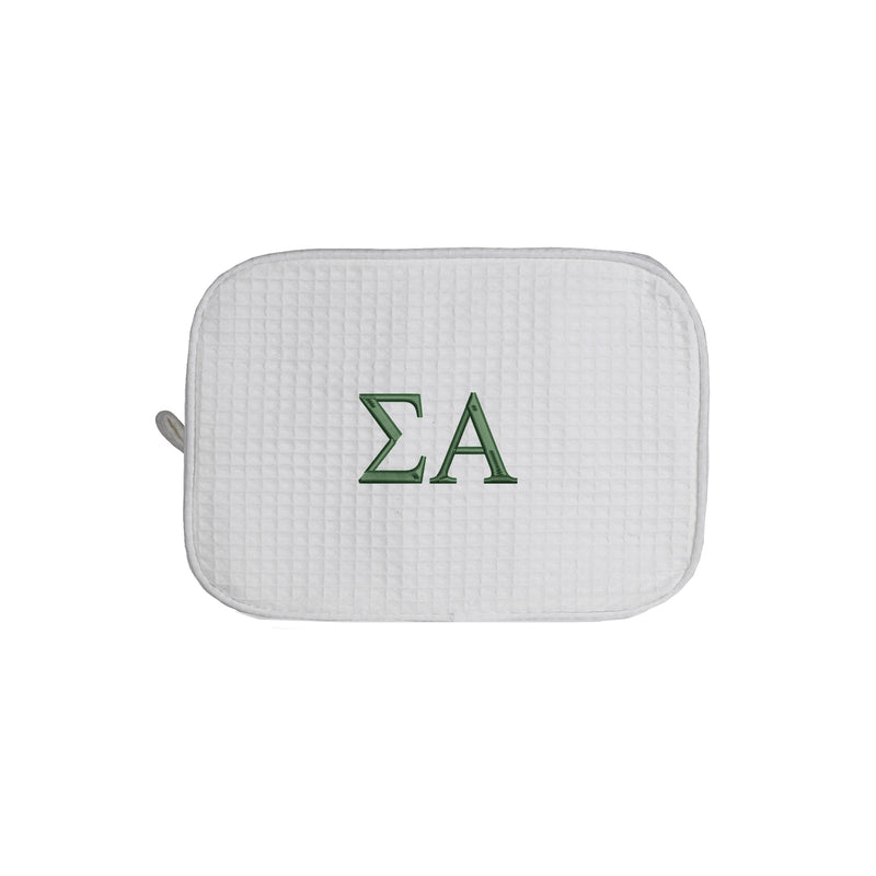 Sigma Alpha Waffle Weave Cosmetic Bag