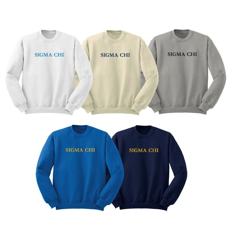 Sigma Chi Embroidered Crewneck Sweatshirt