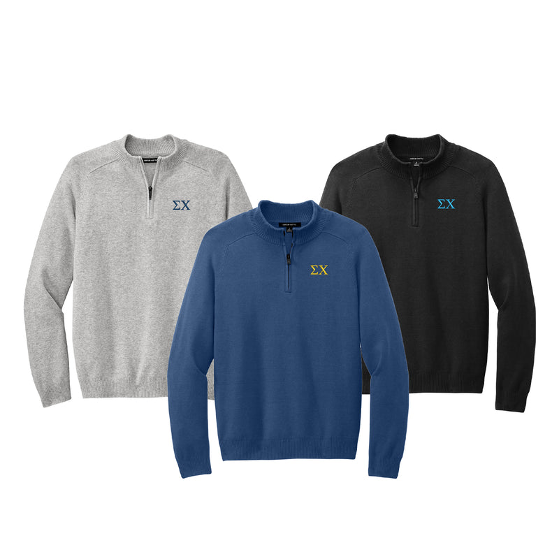 Sigma Chi 1/4-Zip Monogrammed Sweater