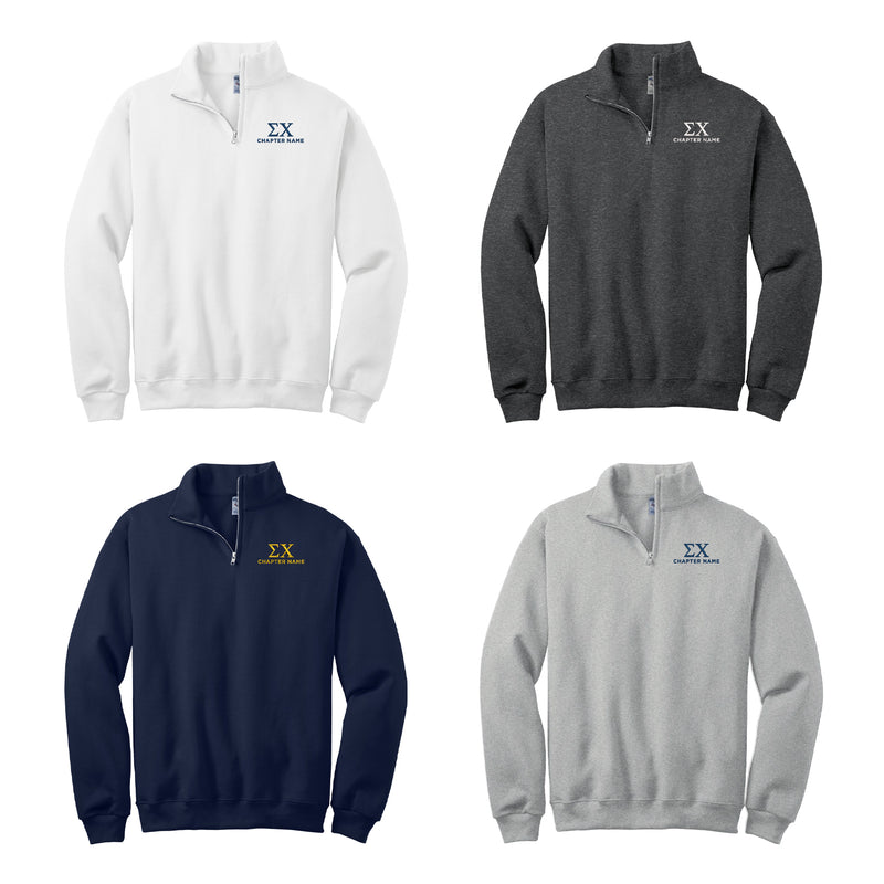 Sigma Chi Quarter Zip Sweatshirt - Chapter Name