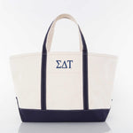 Sigma Delta Tau Large Canvas Boat Tote