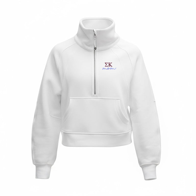 Sigma Kappa MOM lululemon Scuba Oversized Funnel-Neck Half Zip - White