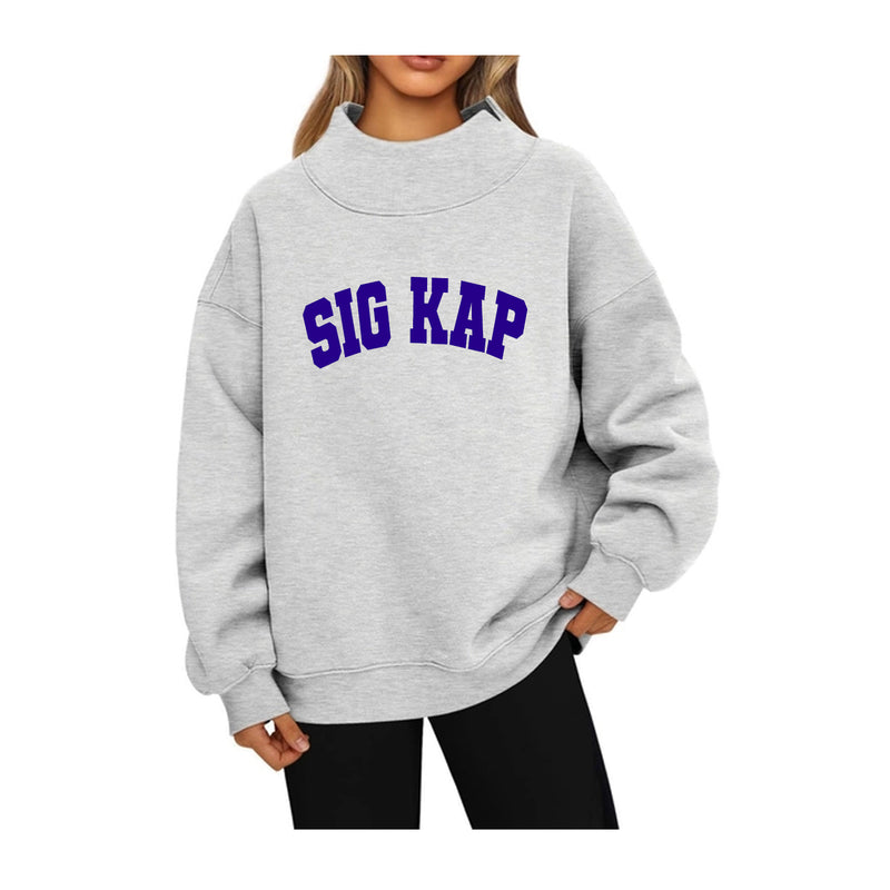 Sigma Kappa Mock Neck Sweatshirt - SIG KAP