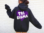 Sigma Sigma Sigma Boxy Heart Pullover Hoodie