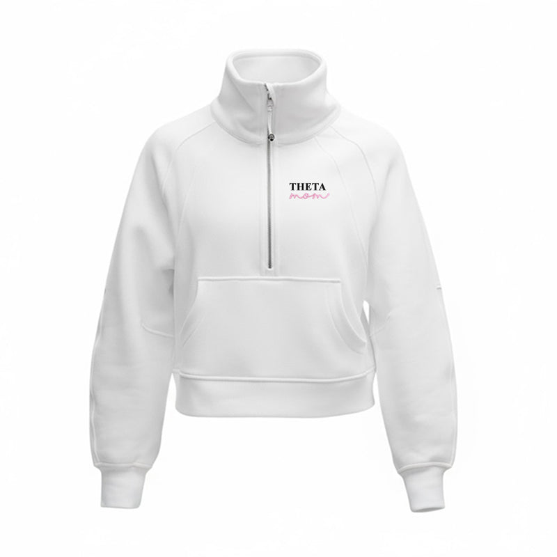 Kappa Alpha Theta MOM lululemon Scuba Oversized Funnel-Neck Half Zip - White