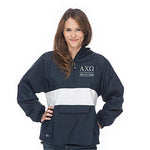 Alpha Chi Omega Classic Striped Windbreaker - Lined