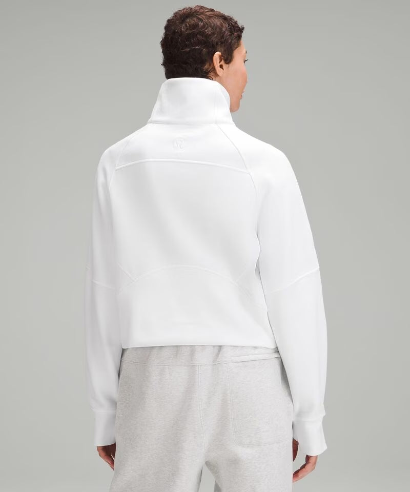 Phi Sigma Sigma MOM lululemon Scuba Oversized Funnel-Neck Half Zip - White