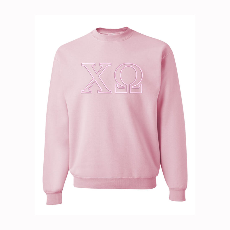 Chi Omega Monochromatic Embroidered Crewneck