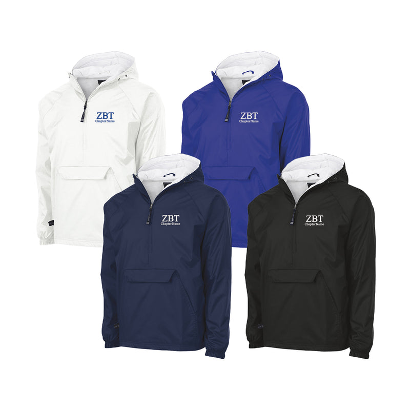 Zeta Beta Tau Flannel Lined Windbreaker - Chapter Name