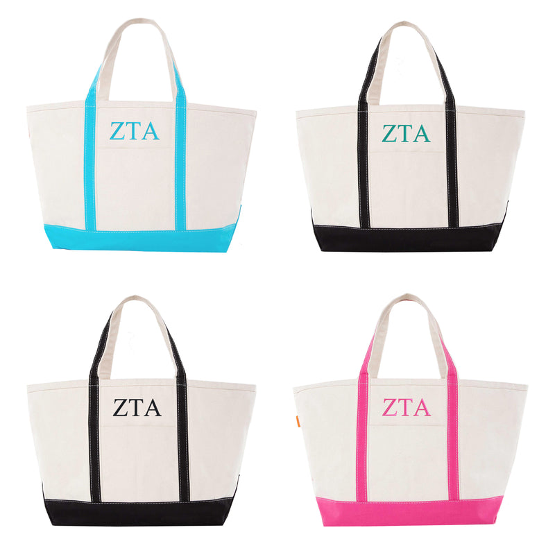 Zeta Tau Alpha Large Canvas Tote Bag