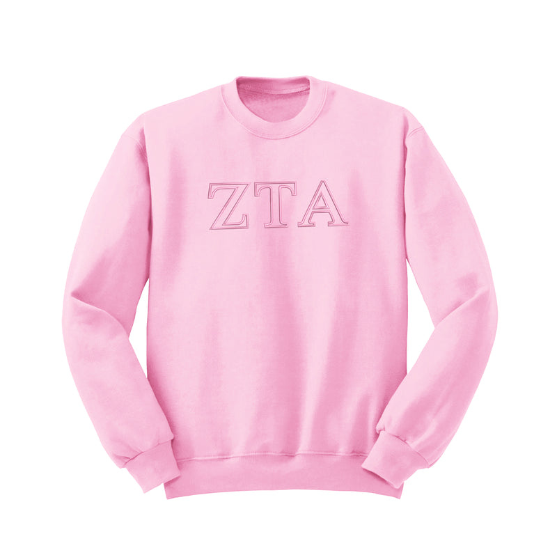 Zeta Tau Alpha Outline Monochromatic Crewneck