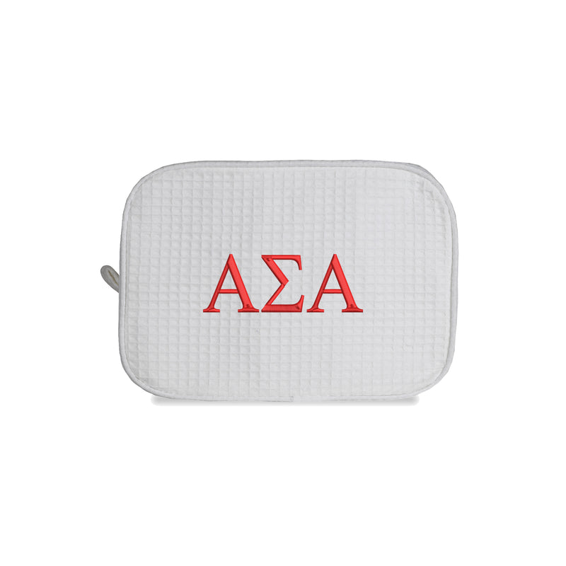 Alpha Sigma Alpha Waffle Weave Cosmetic Bag