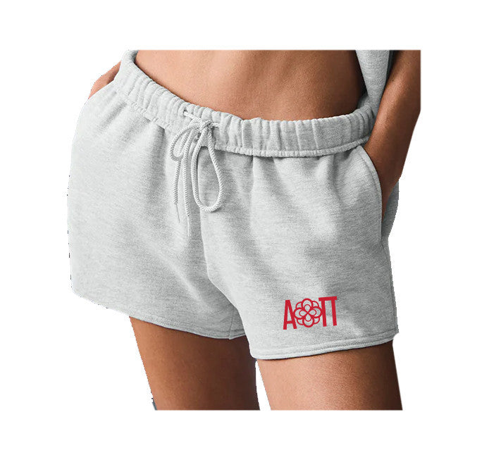 Fave Fit Alpha Omicron Pi Fleece Logo Shorts - Logo