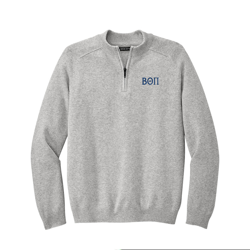 Beta Theta Pi 1/4-Zip Monogrammed Sweater