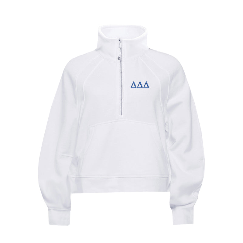 Delta Delta Delta lululemon Scuba Oversized FUNNEL-Neck Half Zip - White