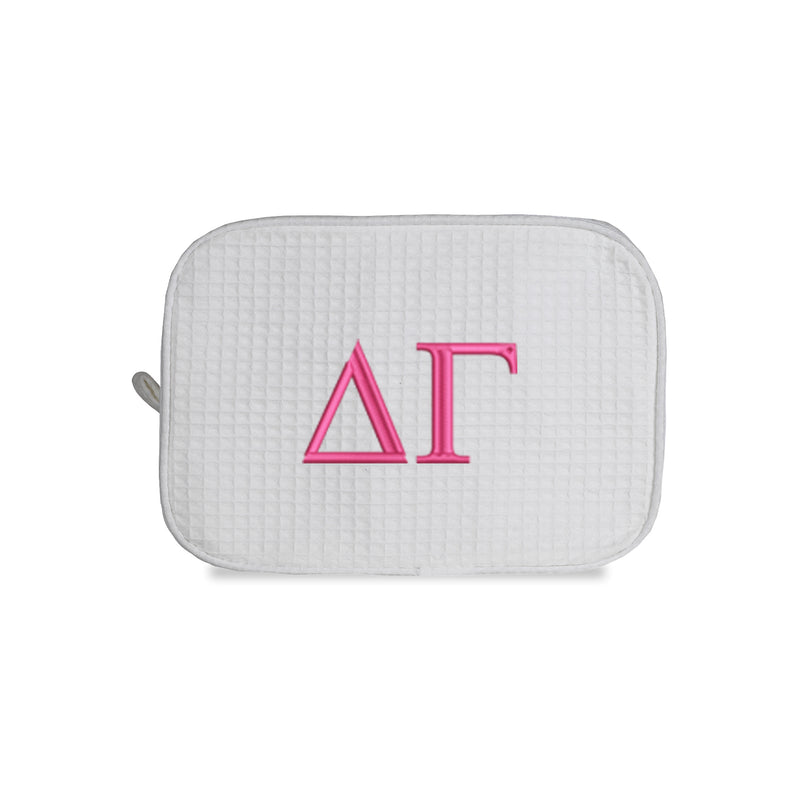 Delta Gamma Waffle Weave Cosmetic Bag