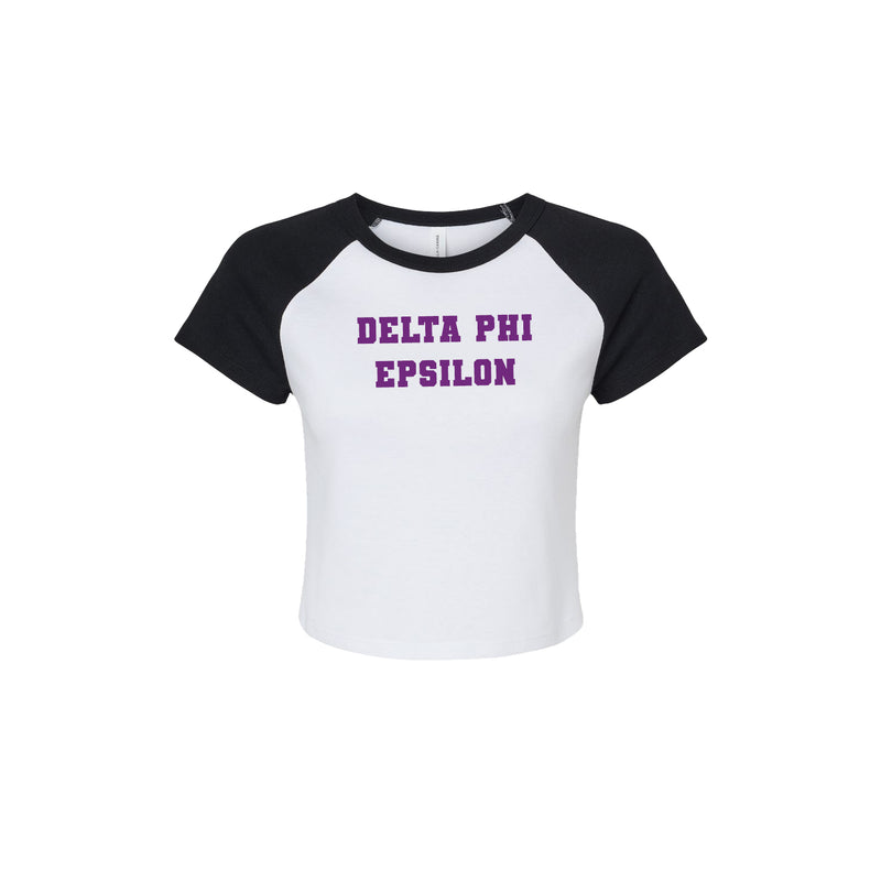Delta Phi Epsilon Short Sleeve Crop Raglan