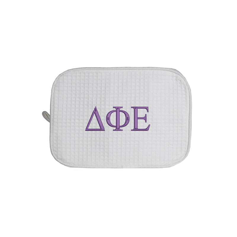 Delta Phi Epsilon Waffle Weave Cosmetic Bag