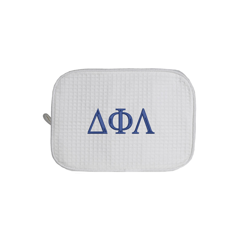 Delta Phi Lambda Waffle Weave Cosmetic Bag