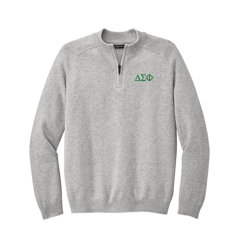 Delta Sigma Phi 1/4-Zip Monogrammed Sweater