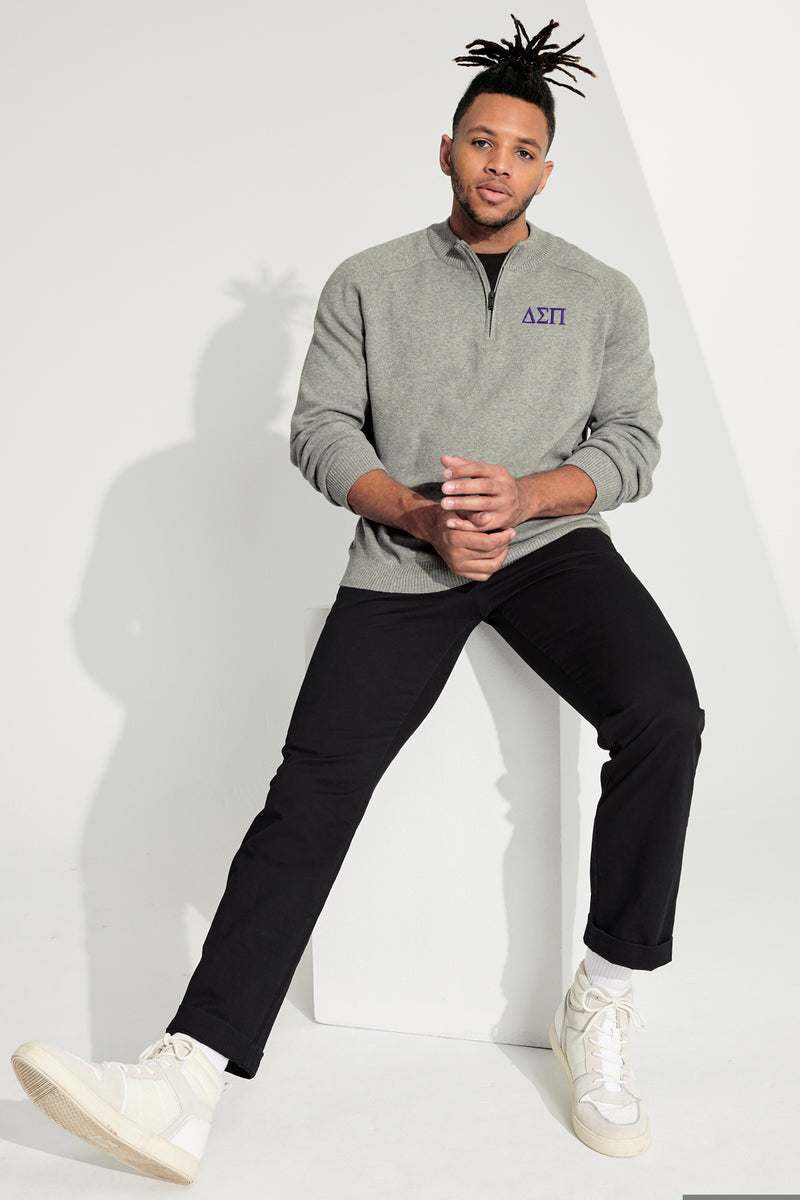 Delta Sigma Pi 1/4-Zip Monogrammed Sweater