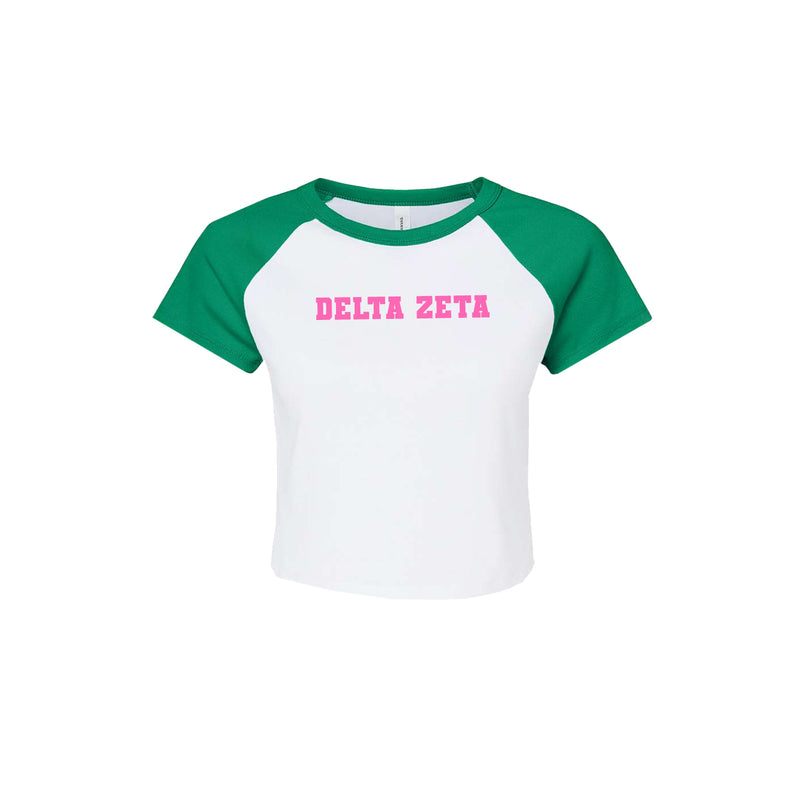 Delta Zeta Short Sleeve Crop Raglan