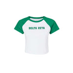 Delta Zeta Short Sleeve Crop Raglan