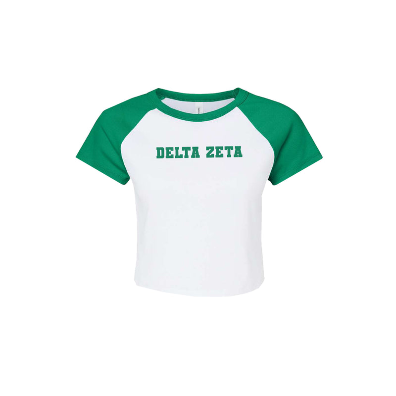 Delta Zeta Short Sleeve Crop Raglan