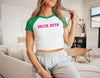 Delta Zeta Short Sleeve Crop Raglan