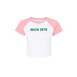 Delta Zeta Short Sleeve Crop Raglan