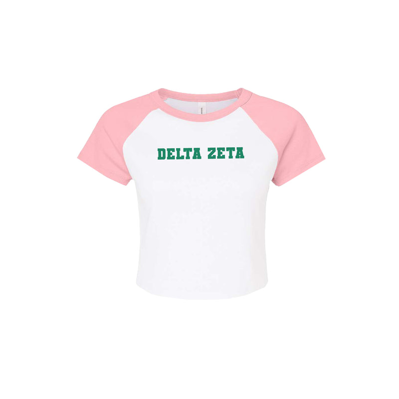 Delta Zeta Short Sleeve Crop Raglan