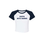 Kappa Beta Gamma Short Sleeve Crop Raglan