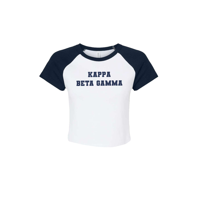 Kappa Beta Gamma Short Sleeve Crop Raglan