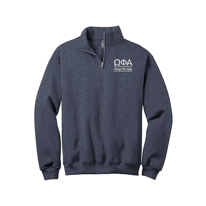Omega Phi Alpha Quarter Zip Pullover Sweatshirt