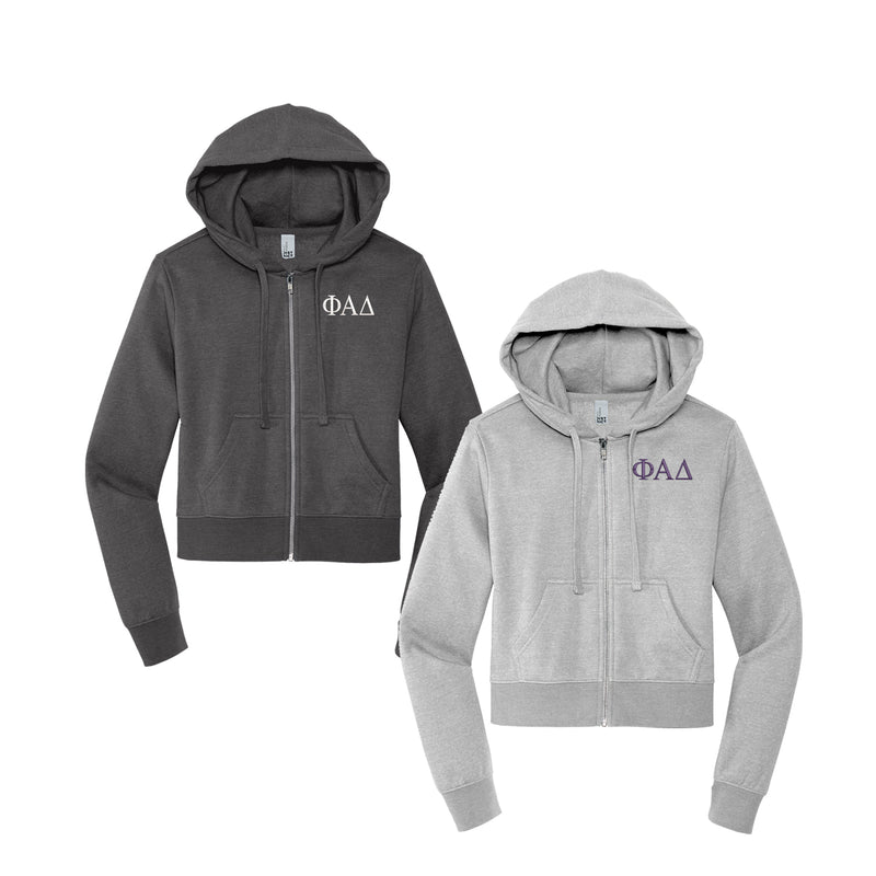 Phi Alpha Delta Cropped Zip Up Hoodie