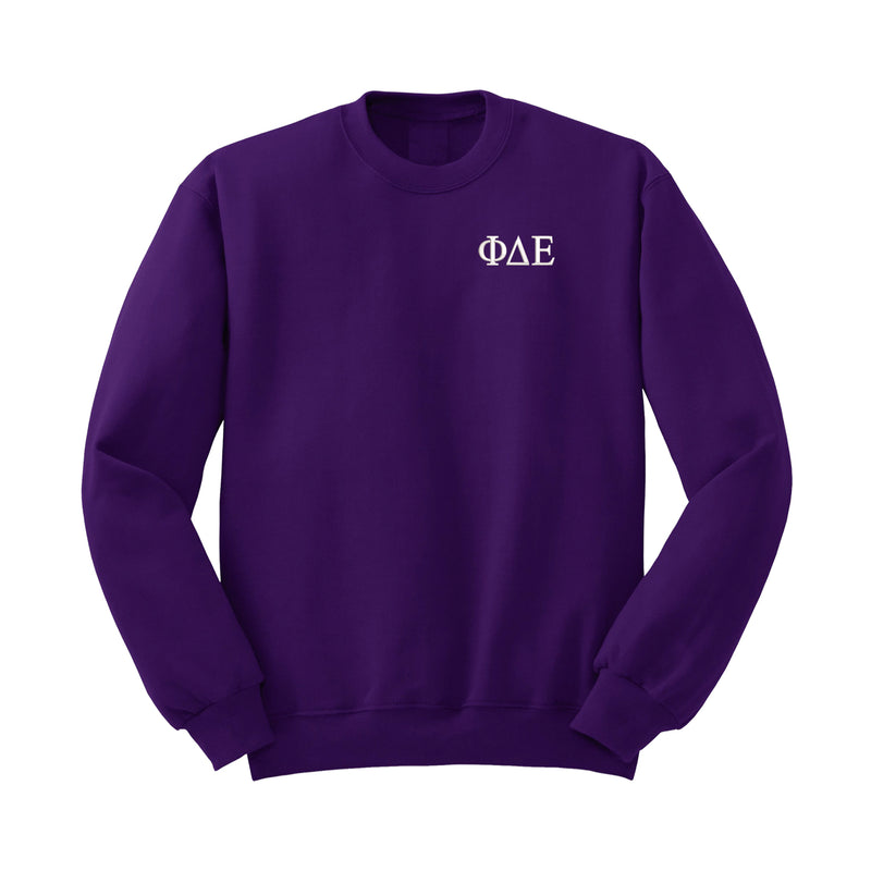 Phi Delta Epsilon Embroidered Crewneck - Letters