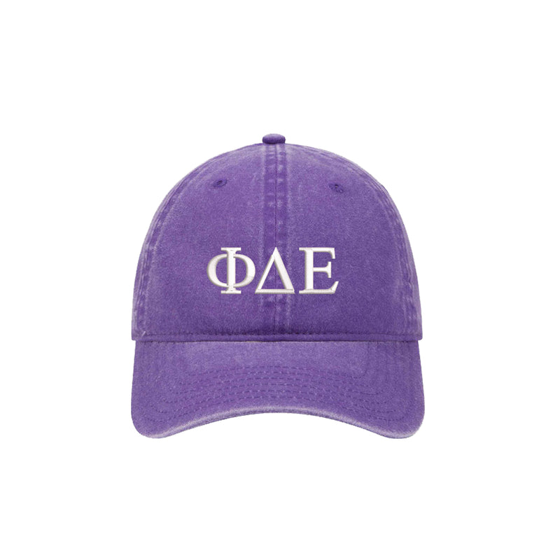 Phi Delta Epsilon Beach Washed Hat - Letters