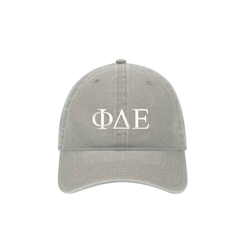 Phi Delta Epsilon Beach Washed Hat - Letters