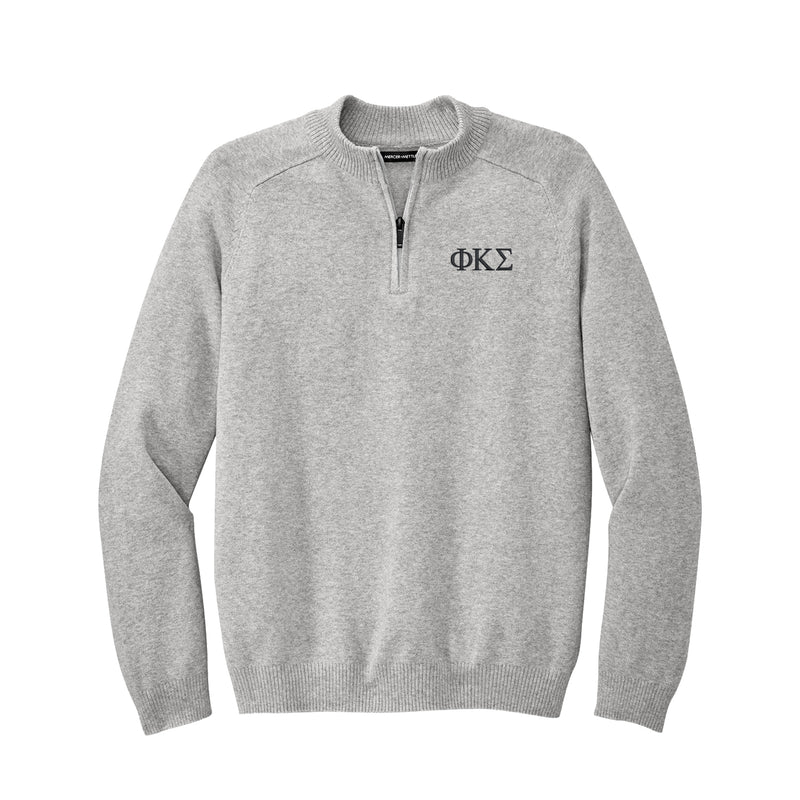 Phi Kappa Sigma 1/4-Zip Monogrammed Sweater