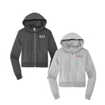 Phi Mu Cropped Zip Up Hoodie