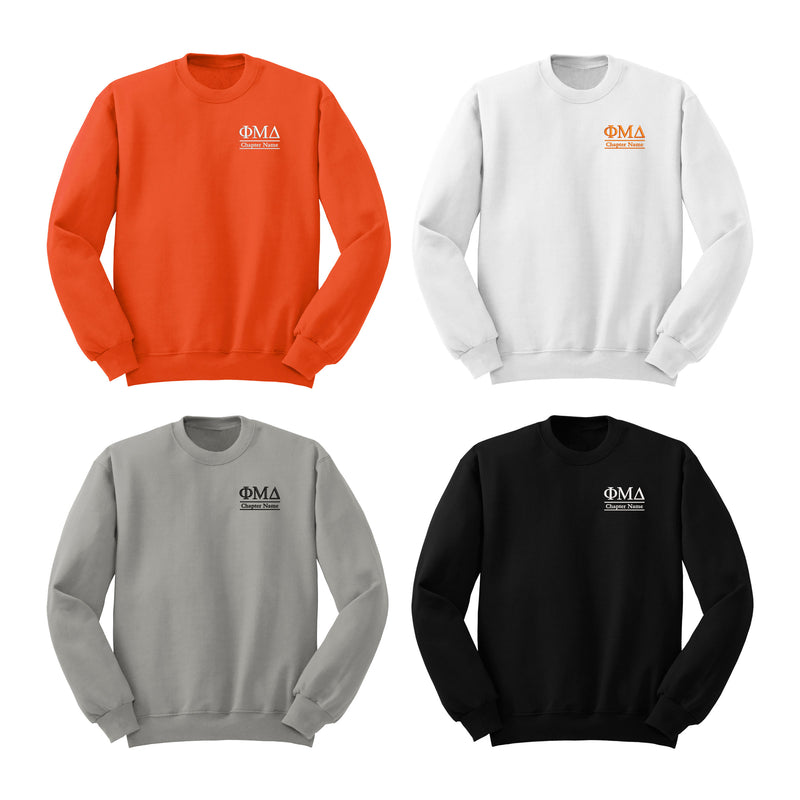 Phi Mu Delta Embroidered Crewneck - Chapter Name