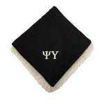 Psi Upsilon Sherpa Lined Blanket - Letters