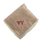 Psi Upsilon Sherpa Lined Blanket - Letters