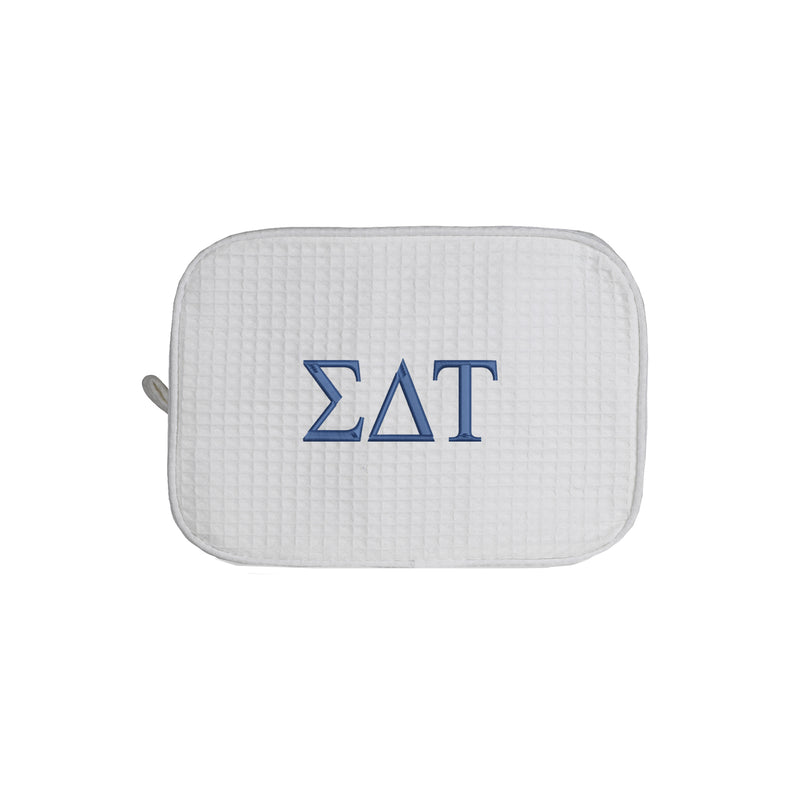 Sigma Delta Tau Waffle Weave Cosmetic Bag